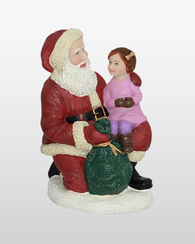 Santa Kneeling with Girl WH 5H             New!