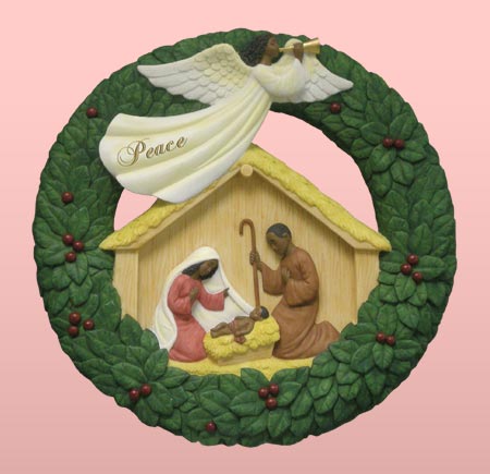 Nativity wreath plaque 12x12