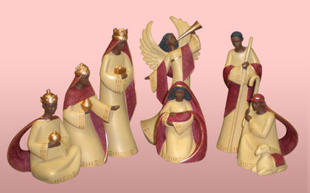 Nativity Set Cream/Red, 7pcs 4-8H           *